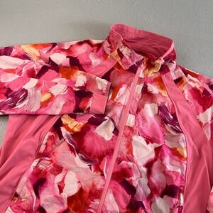 Athleta Women's 2X Pink Floral Print Lightweight Zip Up Jacket
